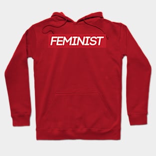 Red Feminist Logo Hoodie